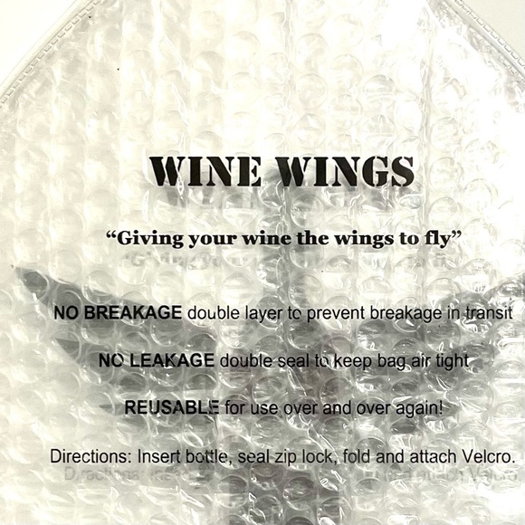 Wine Wings travel wine bottle casing packaging protection for packing Set of 3 - Picture 3 of 3